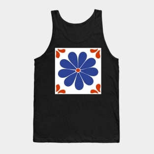 Talavera Blue Daisy Tank Top